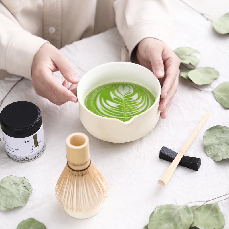 Ochcahser Matcha Set  Japanese Tea Set Includes Matcha Bowl with Spout  Matcha Whisk Holder (chasen)  Bamboo Matcha Whisk and Bamboo Scoop  Ceramic Matcha Kit for Tea Lovers - Image 5